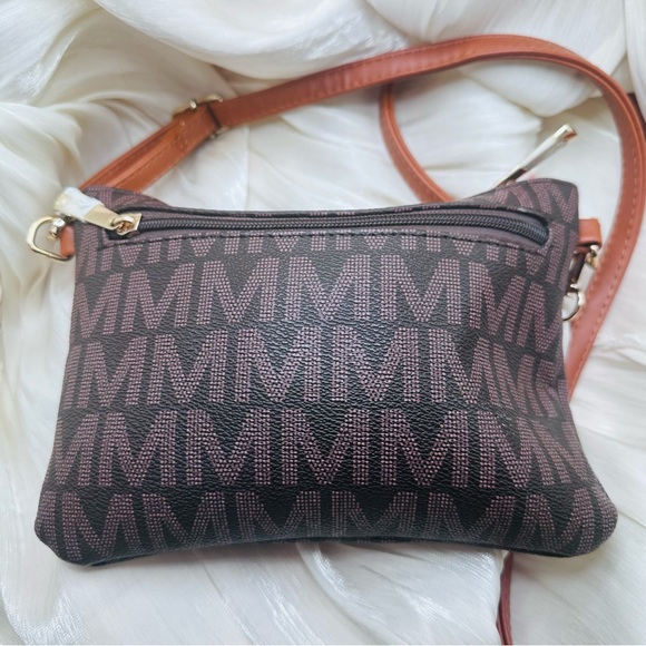 MKF Women PU Leather Shoulder Small Pocketbook Messenger  Black Crossbody Bag - Picture 2 of 7